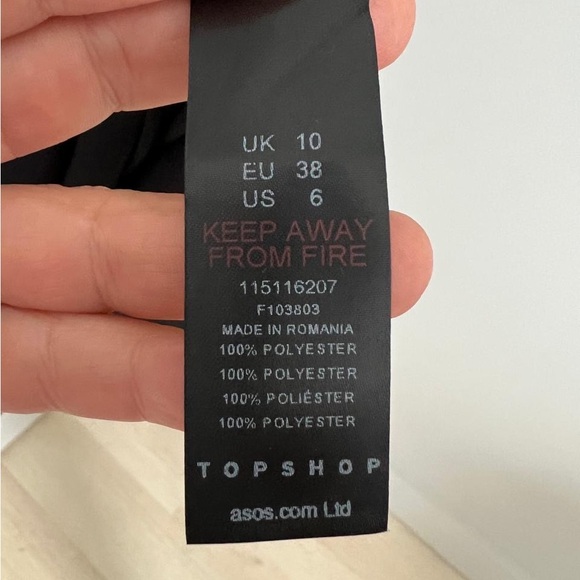 Topshop cut-out Satin Mini Slip Dress in Black - Picture 6 of 6